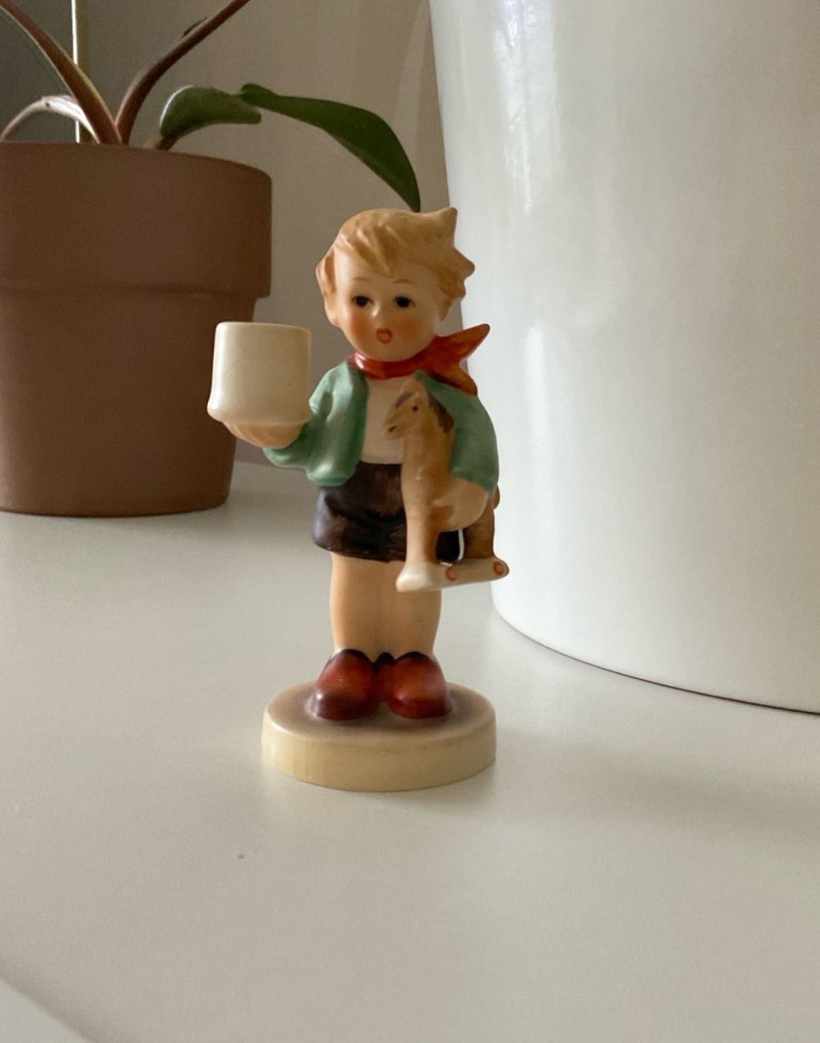 Hummel Boy with horse and candle figurine 