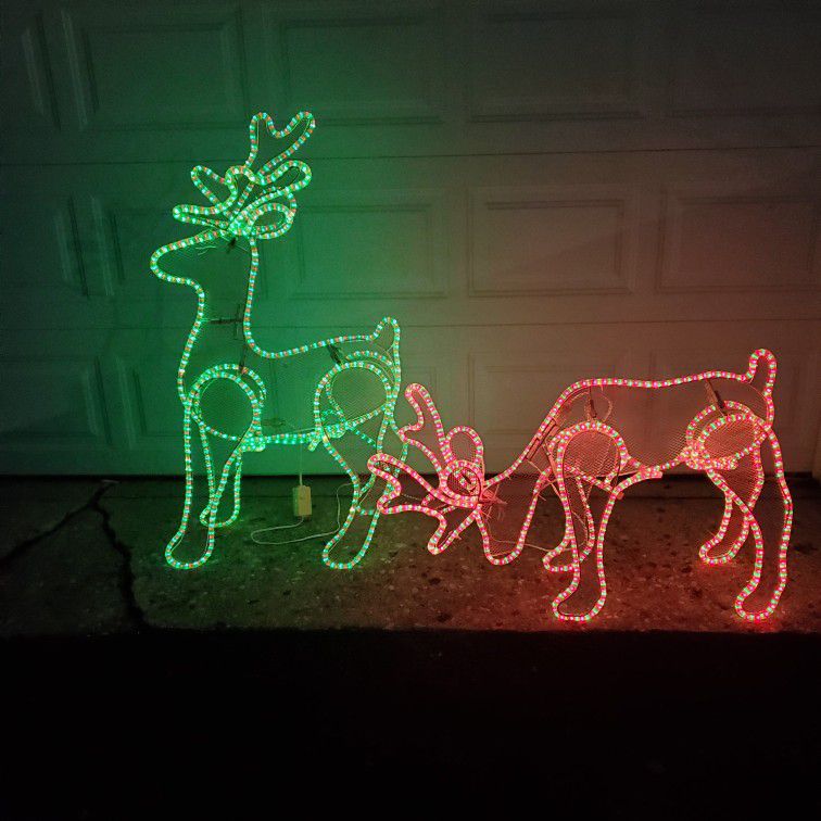 Vintage Color-changing Christmas Deer Yard Decorations!