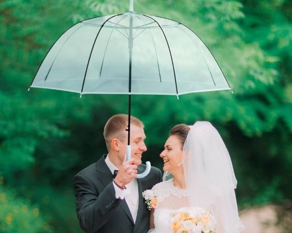 Clear Wedding Umbrellas. Automatic Open, J Handle