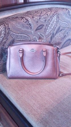 Metallic Pink Coach Purse