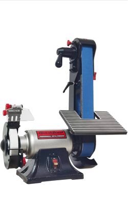 BUCKTOOL 2x42" Belt Sander 6" Bench Grinder Combo for Metalworking, 3.5A Knife Sharpener with 1/2HP,4480FPM,3450RPM, LED Light,Quick Belt Change, Larg