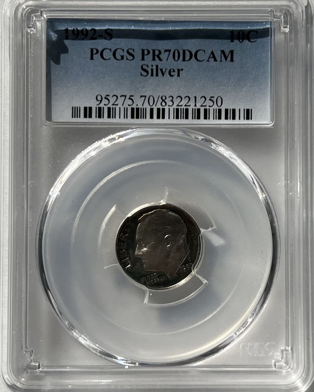 PR70DCAM 1992-S 10C Roosevelt Silver Dime Proof PCGS Blue Label
