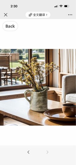 LuxenHome Rustic Decorative Vase, 5.5'' Brown Small Pitcher Terracotta Vases, Farmhouse Ceramic Vase for Shelf Decor, Unique Flower Vases for Dining T