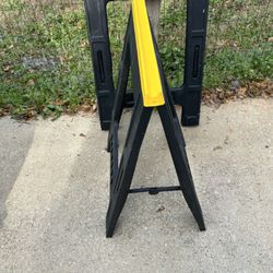 Lightweight Plastic Sawhorses Pair For $10