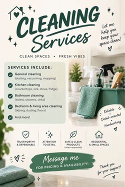 Offering cleaning services