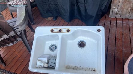 Kohler offset cast-iron kitchen sink