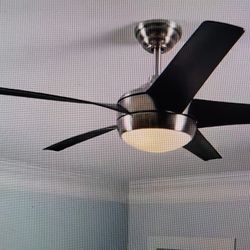 Winward IV  52 inch indoor led brushed nickel ceiling fan with dimmable light kit