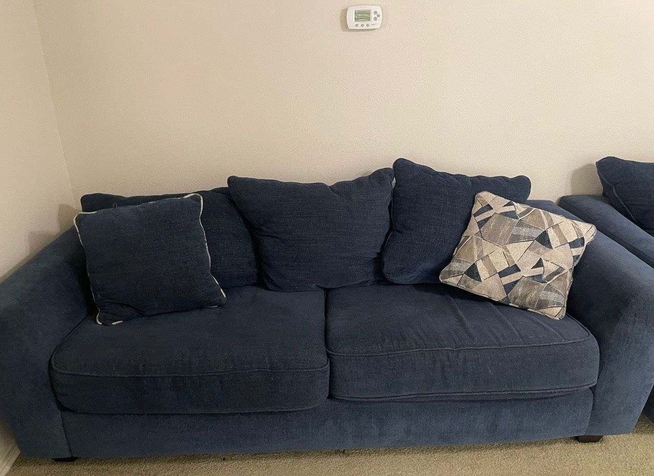 Navy Blue Sofa + Loveseat set
