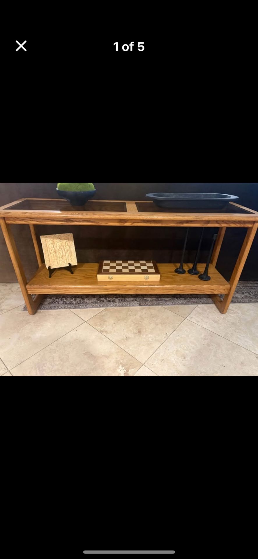 Lane oak console table