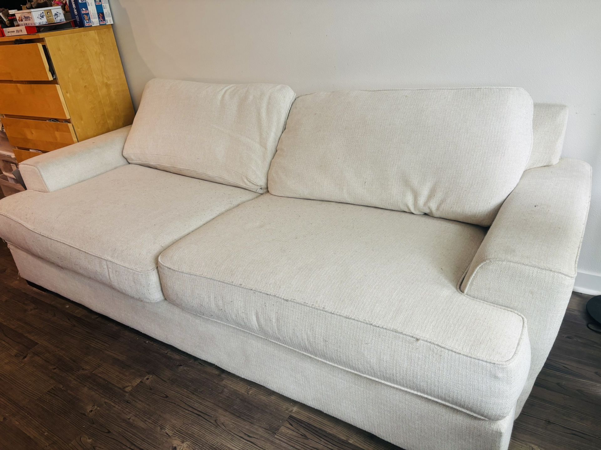 Fabric Sofa White Ivory