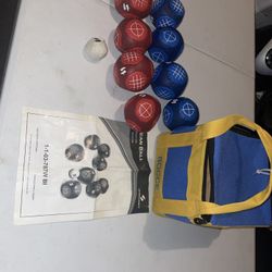 Sportcraft Bocce Bean Bag Ball Indoor/Outdoor Game Set Complete W/Bag Red Blue