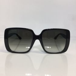 New Gucci GH0632SA 001 Black Plastic Woman Oversized Sunglasses