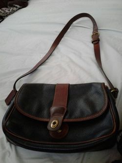 Coach black and brown coach cross shoulder purse