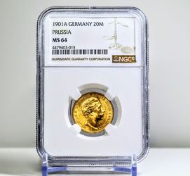 Germany 1901-A Prussia 20 Mark Gold NGC MS64