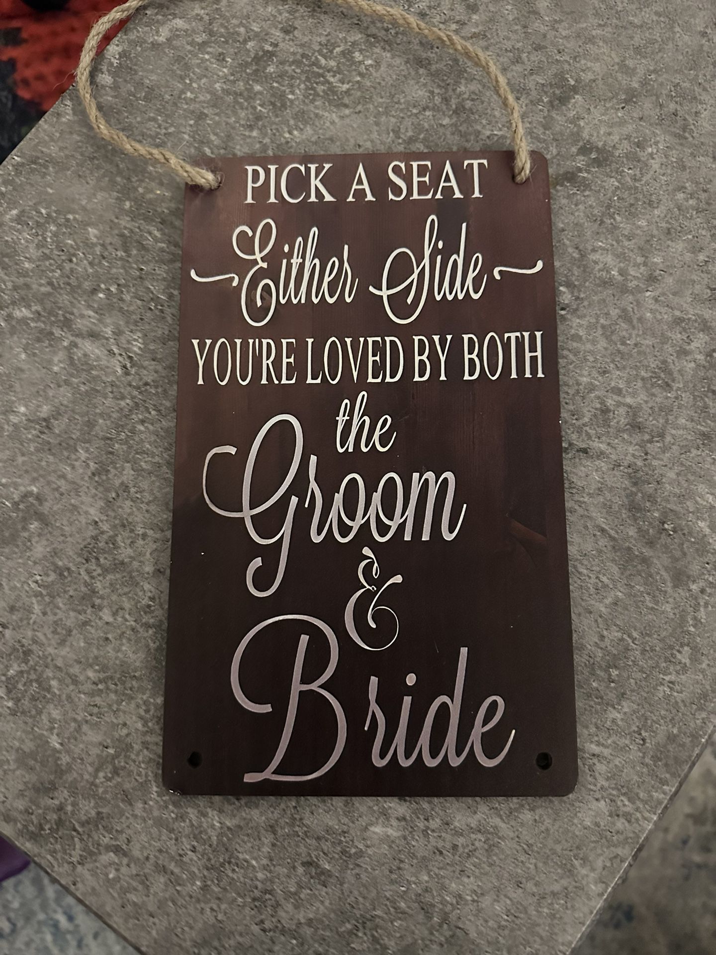 Small Wood Pick A Seat Sign