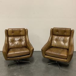 Restoration Hardware, MotorCity Leather Swivel Chairs