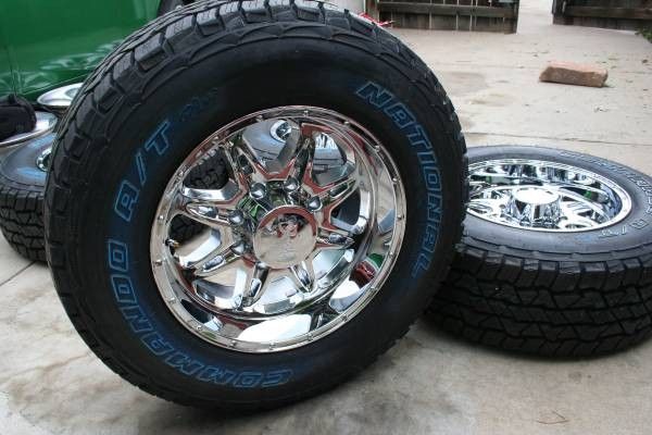 New 18X9 Chrome Rims & LT 275 70 18 Commando A/T+ Tires *FORD* *8X170*