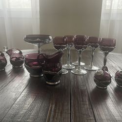 Amethyst with Silver Stem Hosting Set