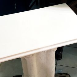 White Marble Accent Table Top 15.5in x 22.5in (Sorry Pedestal NOT For Sale)