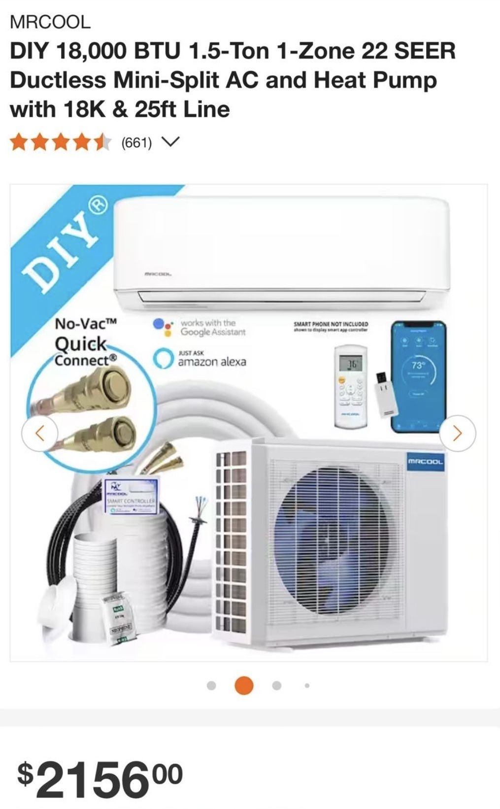 MRCOOL DIY 18000 BTU 4 Gen 1.5 Ton