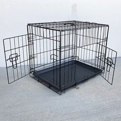$30 (New in Box) Folding 24” dog cage 2-door folding pet crate kennel w/ tray 24”x17”x19” 