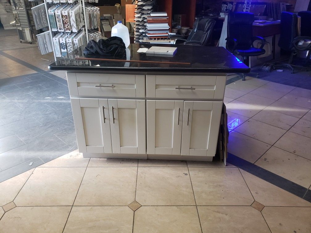 Kitchen island counter top and cabinet