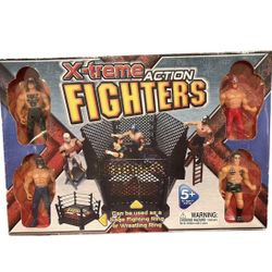 NEW Vintage X-TREME FIGHTERS Wrestling Ring WWF WWE Knockoff FIGURES LJN