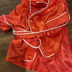 Dog Red Robe With Belt Size Small