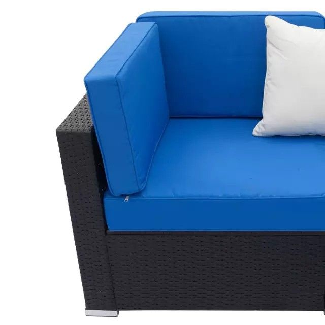 Blue Cushion Patio Sofa