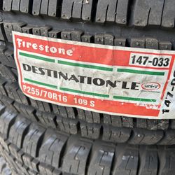 255/70 16  Set Of New Firestone Destination Tires 