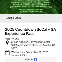 Count Down GA Ticket