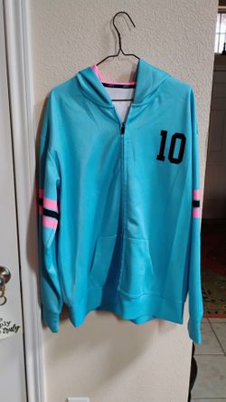 Peak Volleyball Academy Zip-Up Hoodie – Women's/Girls' XL – Teal & Pink