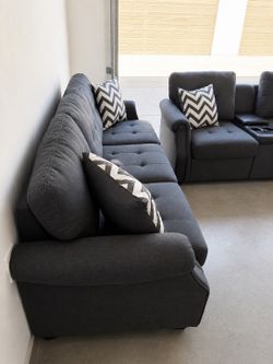 $10 Down Brand-New Sofa & Loveseat Set with USB Charging ⚡