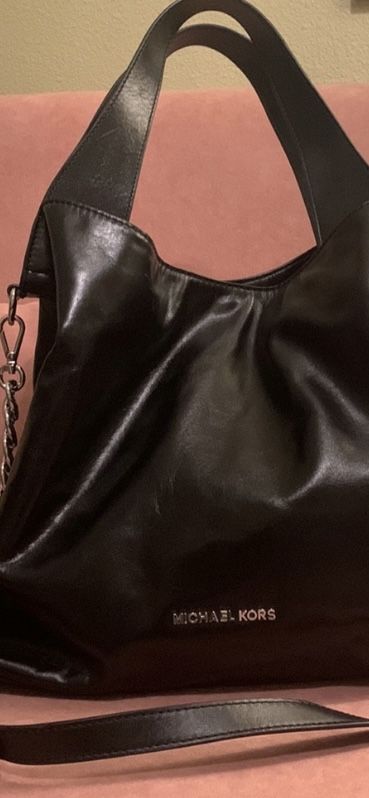Michael Kors Black Leather Should Bag
