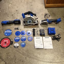 3 KOBALT Saws , Blades, Batteries And Charger 