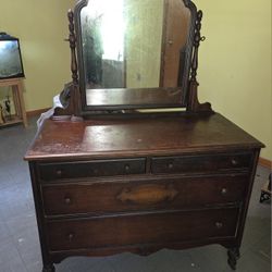 Two very nice old antique dresser and set of drawers