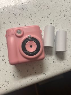 Pink Kids Instant Print Camera with Paper Rolls