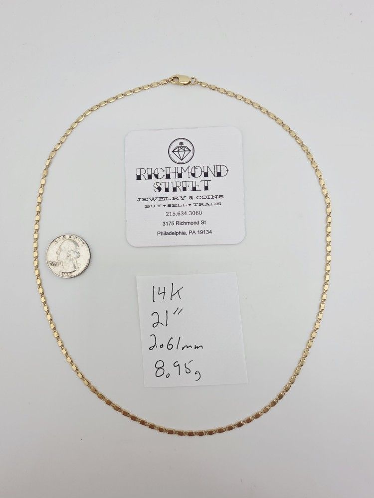 14k gold 21" custom link chain