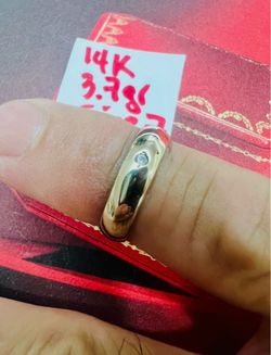14K Solid White Gold Wedding Band 3.7Gr Size 7