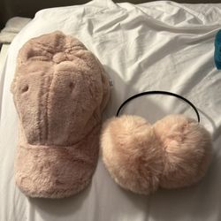 Fluffy Hat And Earmuffs 