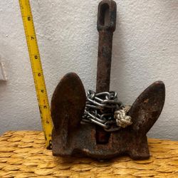 Adorno Muy Antiguo Ancla Barco Cast Iron