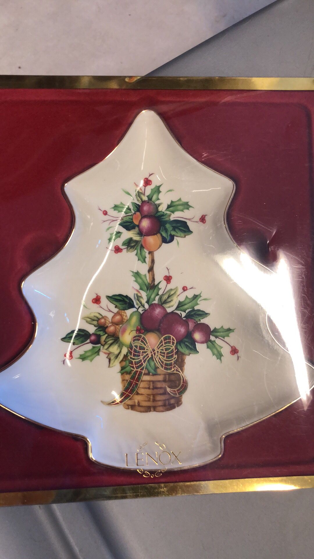 Lenox Holiday Tartan candy dish