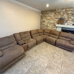 Large sectional  with 4 recliners 