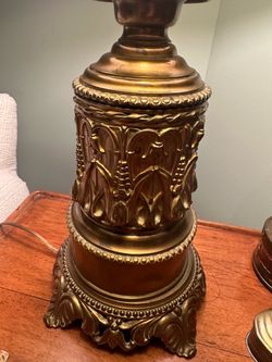 2 Ornate Brass Table Lamp Base