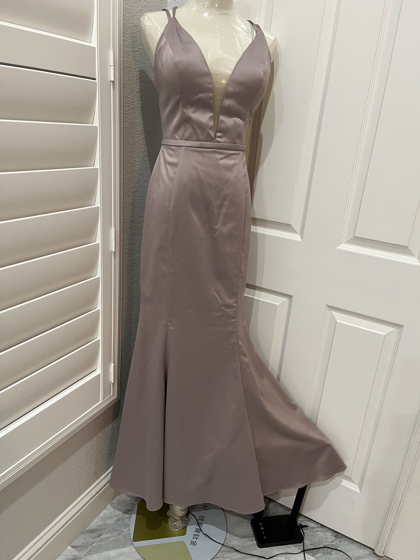 9.  Long Light Lavender Dress, Size 6