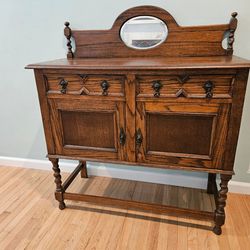 Antique Jacobean-Style Oak Buffet / Sideboard
