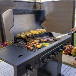 Charbroil Performance Series Parrilla de Gas de 5 Quemadores Flavor Max con Quemador Lateral y Plancha de 12"