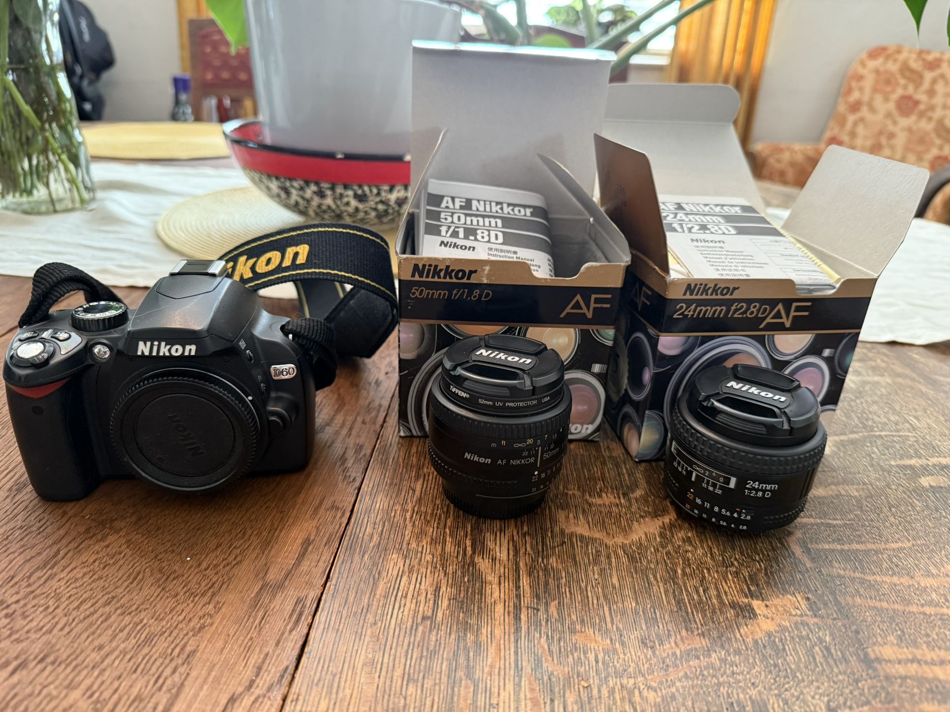 Nikon D60 DSLR Camera Body + Gear