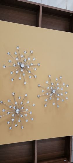 Jeweled Metal Sunburst Set Of 3