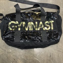 Black And Gold Sequin Gymnast Bag